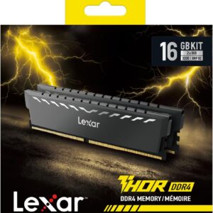 Lexar Thor DDR4 RAM 16GB Kit 2x8GB 3200 MHz, DRAM 288-Pin UDIMM Desktop Memory