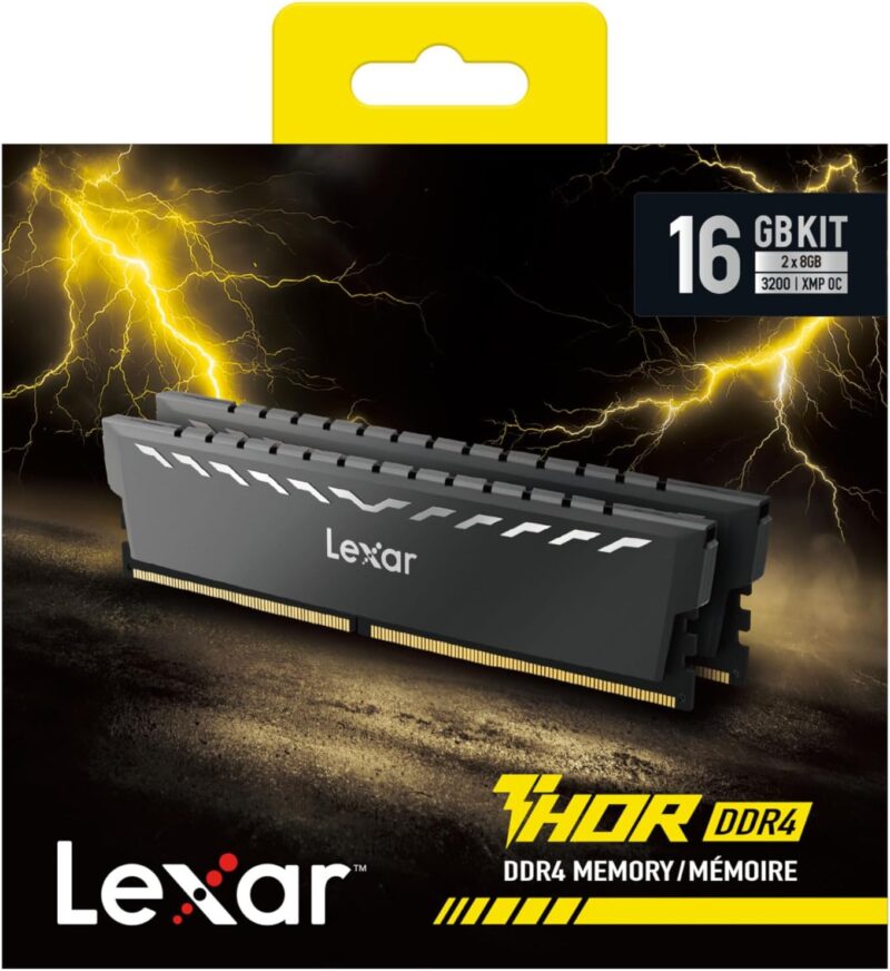 Lexar Thor DDR4 RAM 16GB Kit 2x8GB 3200 MHz, DRAM 288-Pin UDIMM Desktop Memory